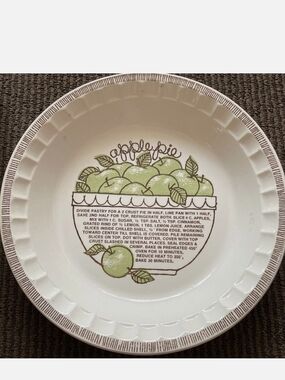 Apple Pie Decorative Pie Plate - Green Apples 10 Inches Vintage 1970's